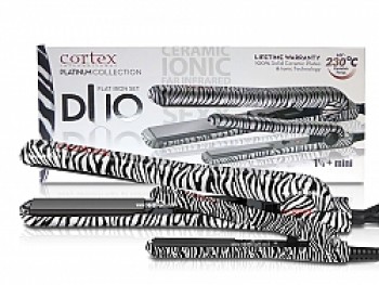  מחליק שיער CORTEX  DUO  קורטקס מקצועי קרמי  זוגי 2 מחליקים גדול ואחד מיני במבצע